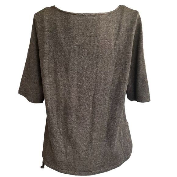 Eileen Fisher Womens Scoop Neck Tunic Merino Wool Sweater Size XS Heather Brown - Picture 2 of 7